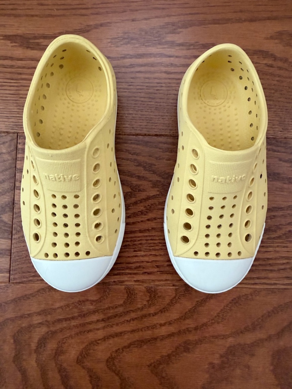 Native Kids Jefferson Slip-On Water Shoes in Yellow with White Toe - Size C9